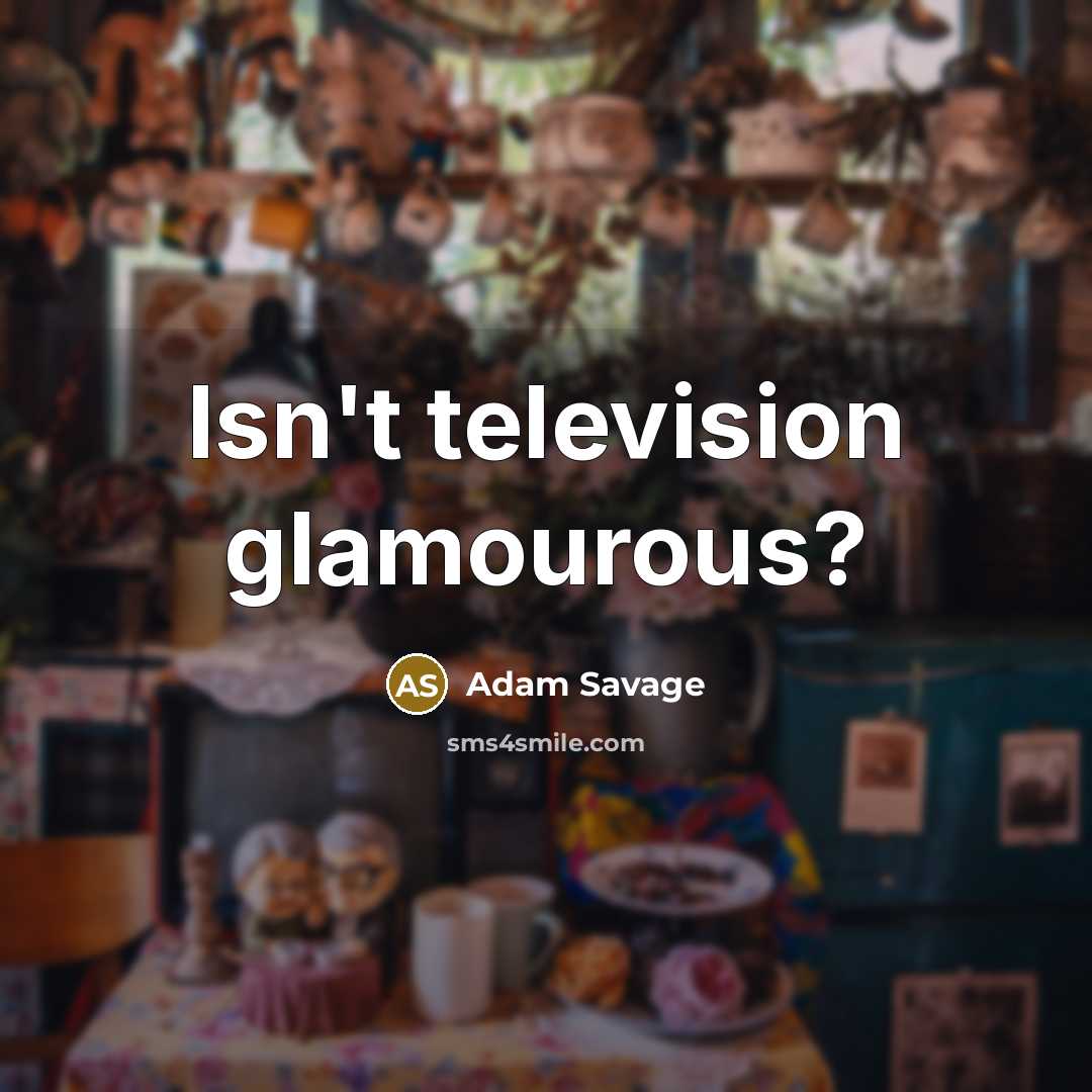 “Isn't television glamourous?…” quote by Adam Savage