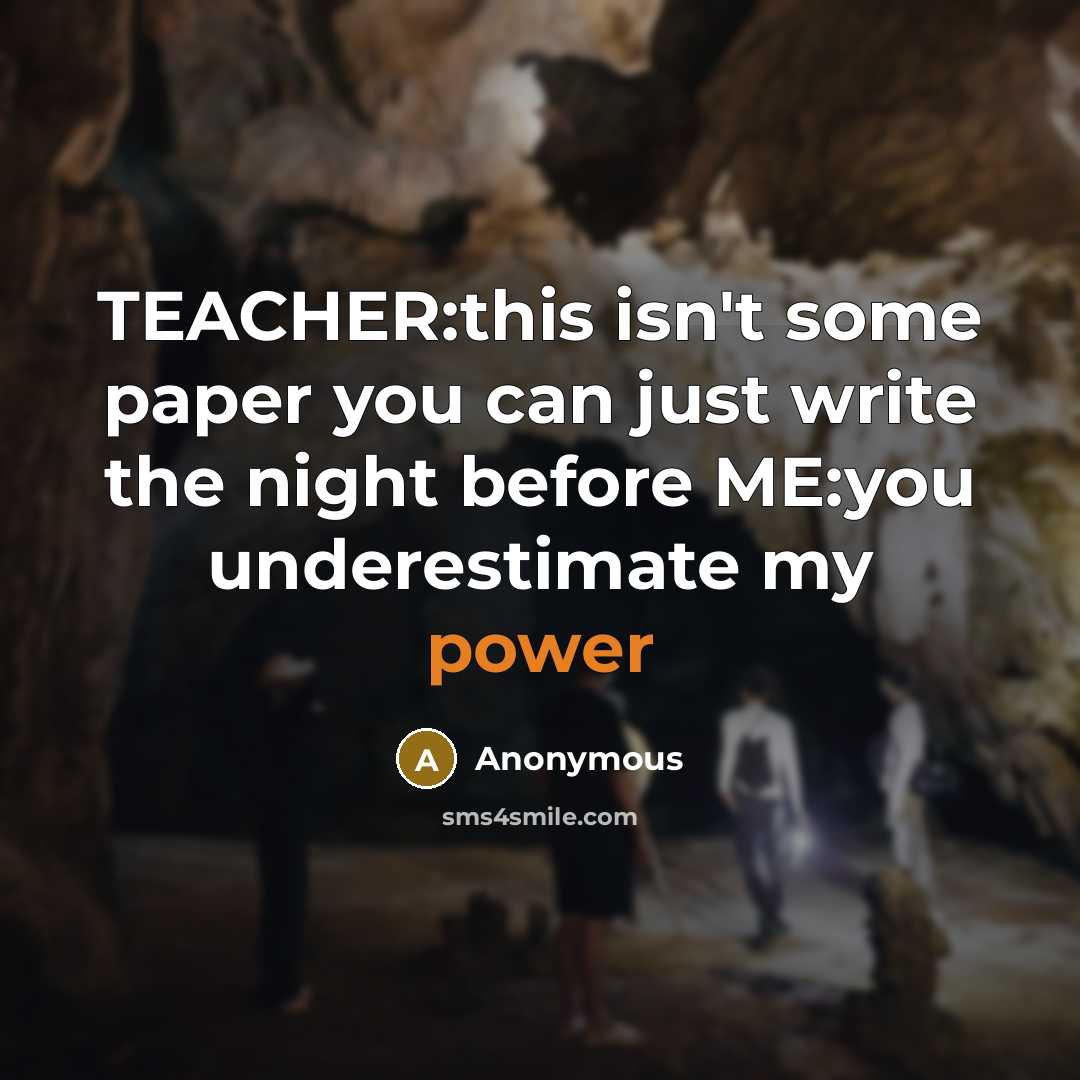 “TEACHER:this isn't some paper you can just write the night…” quote by Anonymous