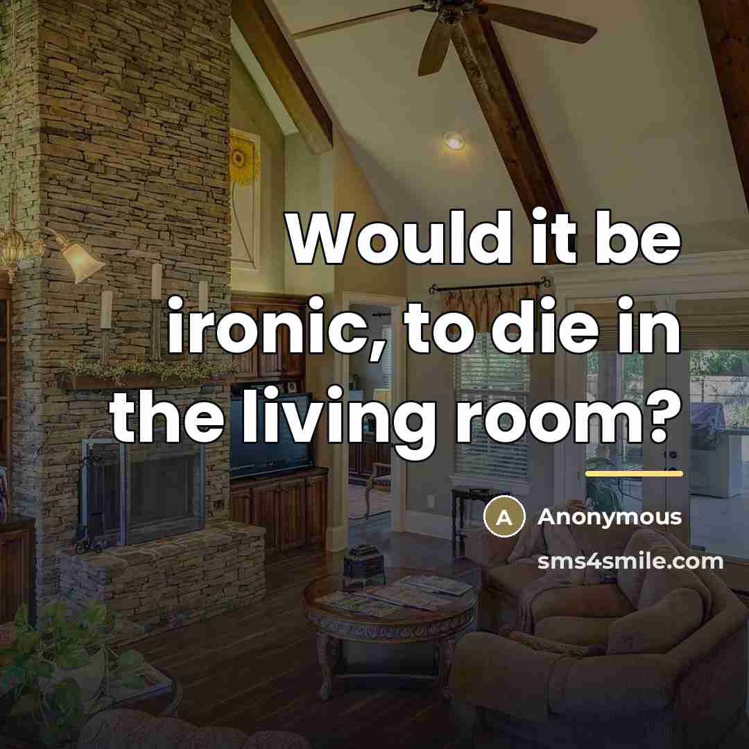 “Would it be ironic, to die in the living room?…” quote by Anonymous