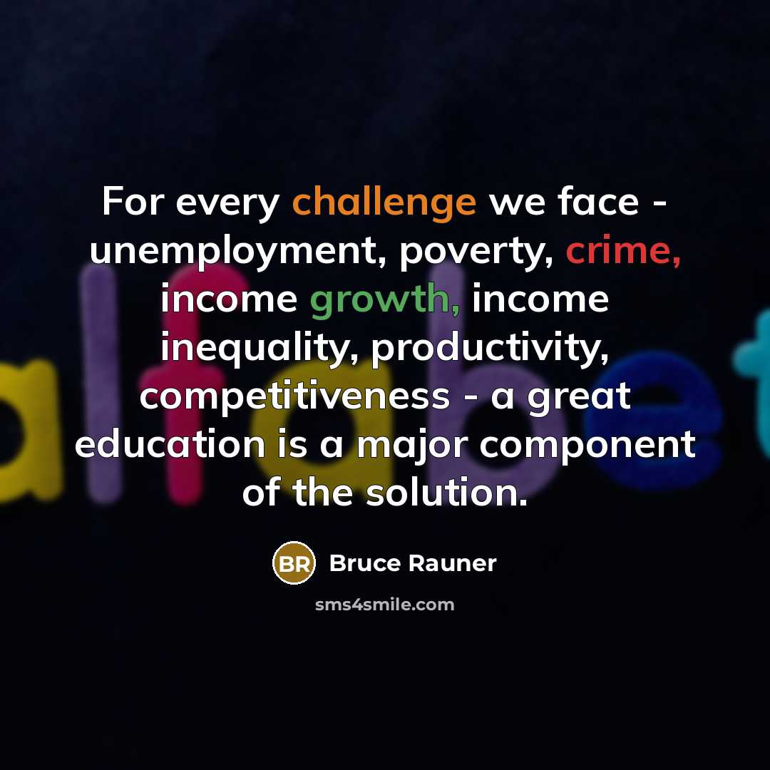 “For every challenge we face - unemployment, poverty, crime, income…” quote by Bruce Rauner