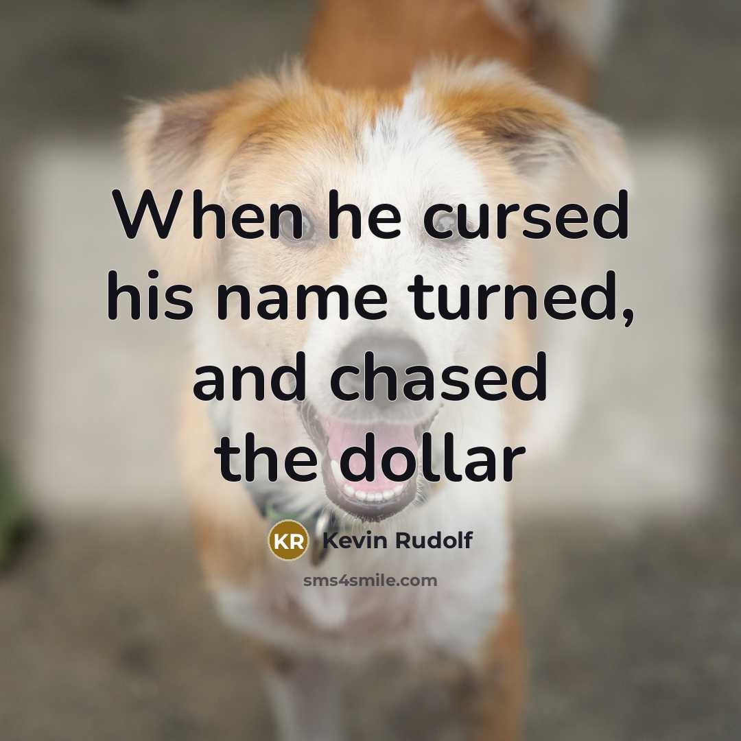 “When he cursed his name turned, and chased the dollar…” quote by Kevin Rudolf