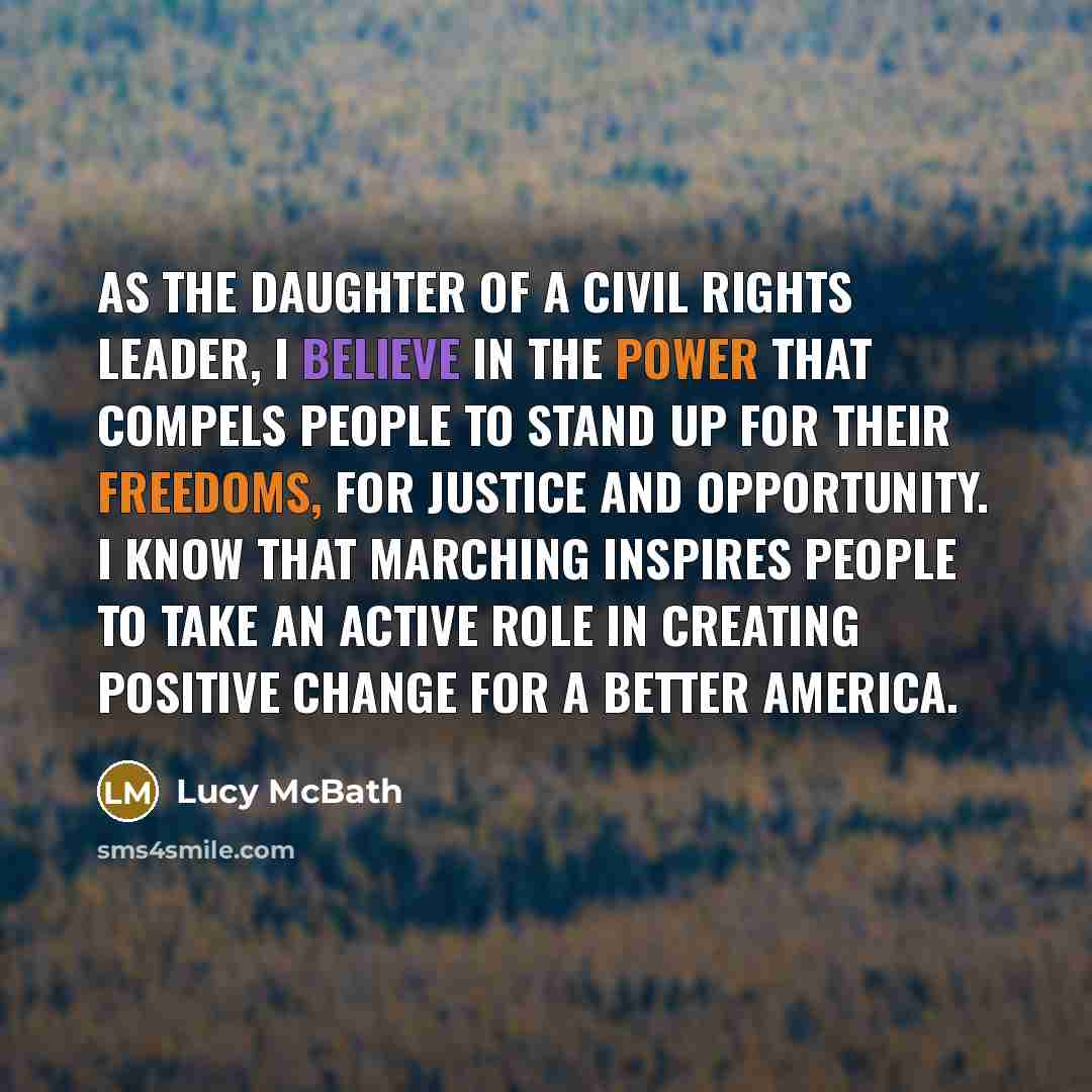 “As the daughter of a civil rights leader, I believe…” quote by Lucy McBath