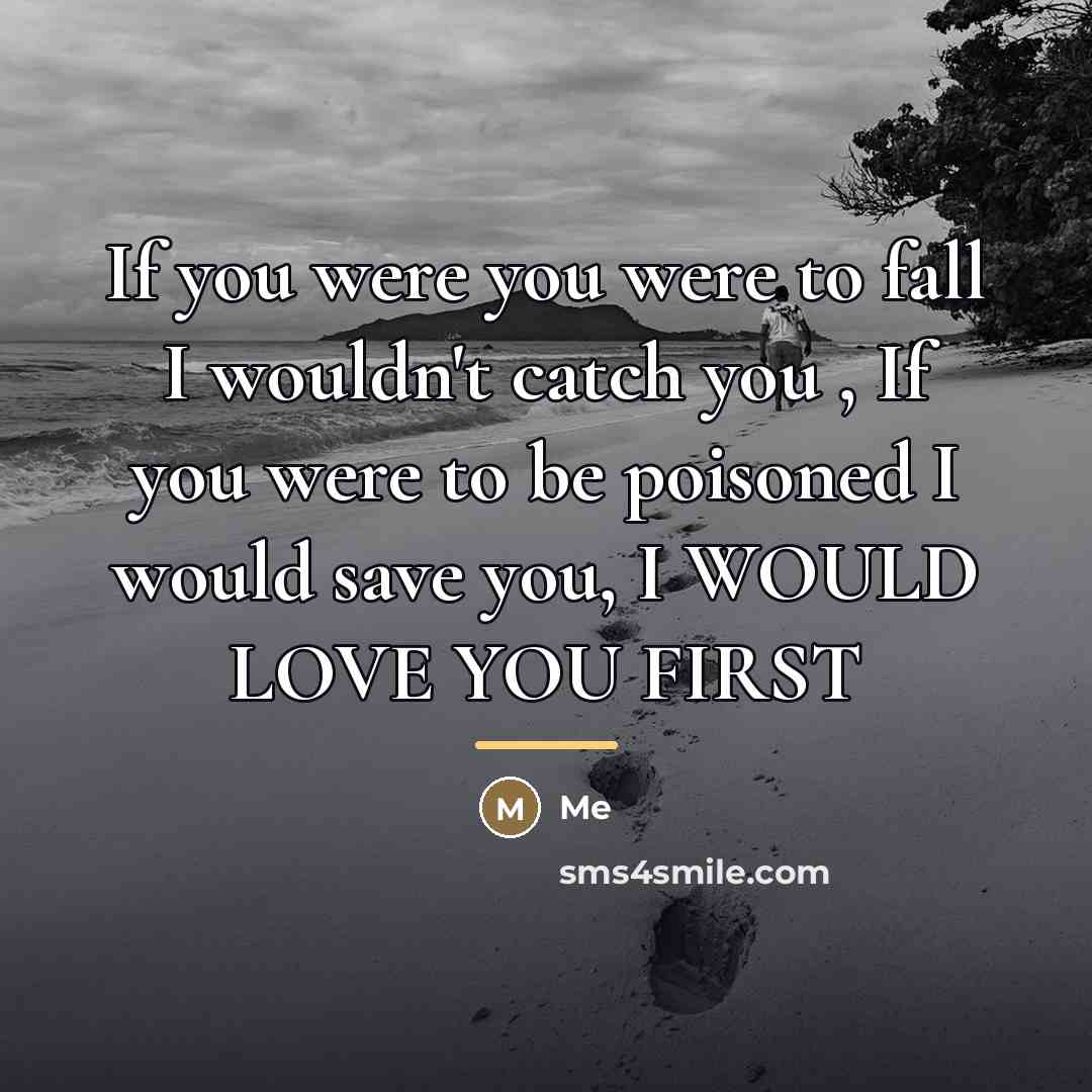 “If you were you were to fall I wouldn't catch…” quote by Me