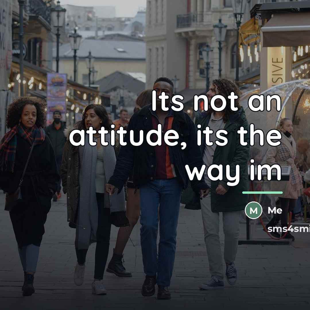 “Its not an attitude, its the way im…” quote by Me