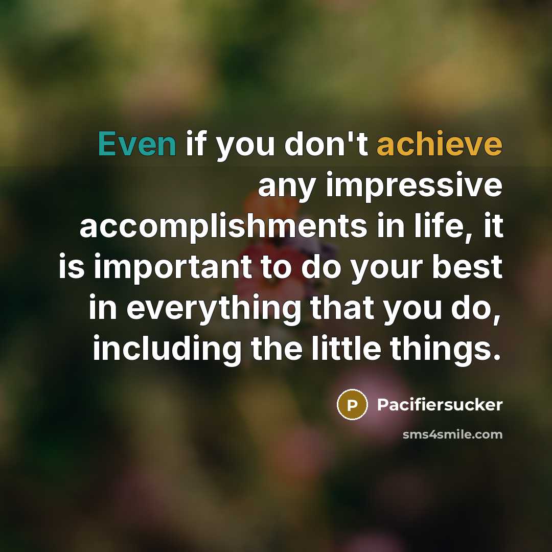 “Even if you don't achieve any impressive accomplishments in life,…” quote by Pacifiersucker