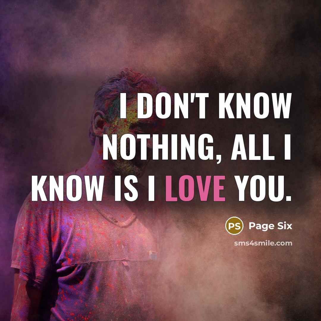 “I don't know nothing, all I know is I love…” quote by Page Six