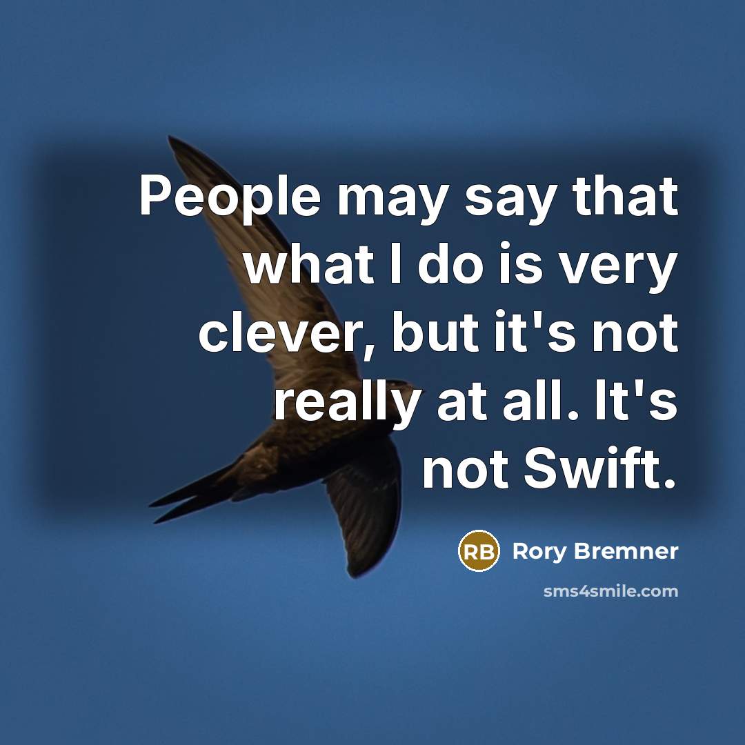 “People may say that what I do is very clever,…” quote by Rory Bremner