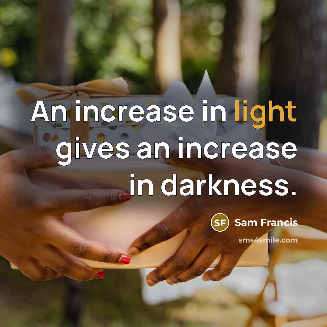 “An increase in light gives an increase in darkness.…” quote by Sam Francis