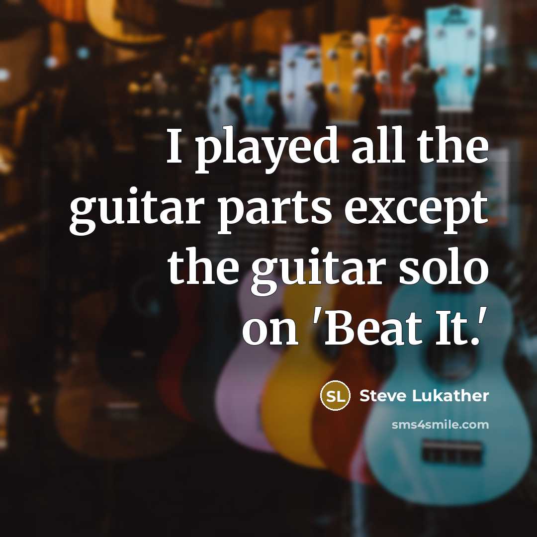 “I played all the guitar parts except the guitar solo…” quote by Steve Lukather
