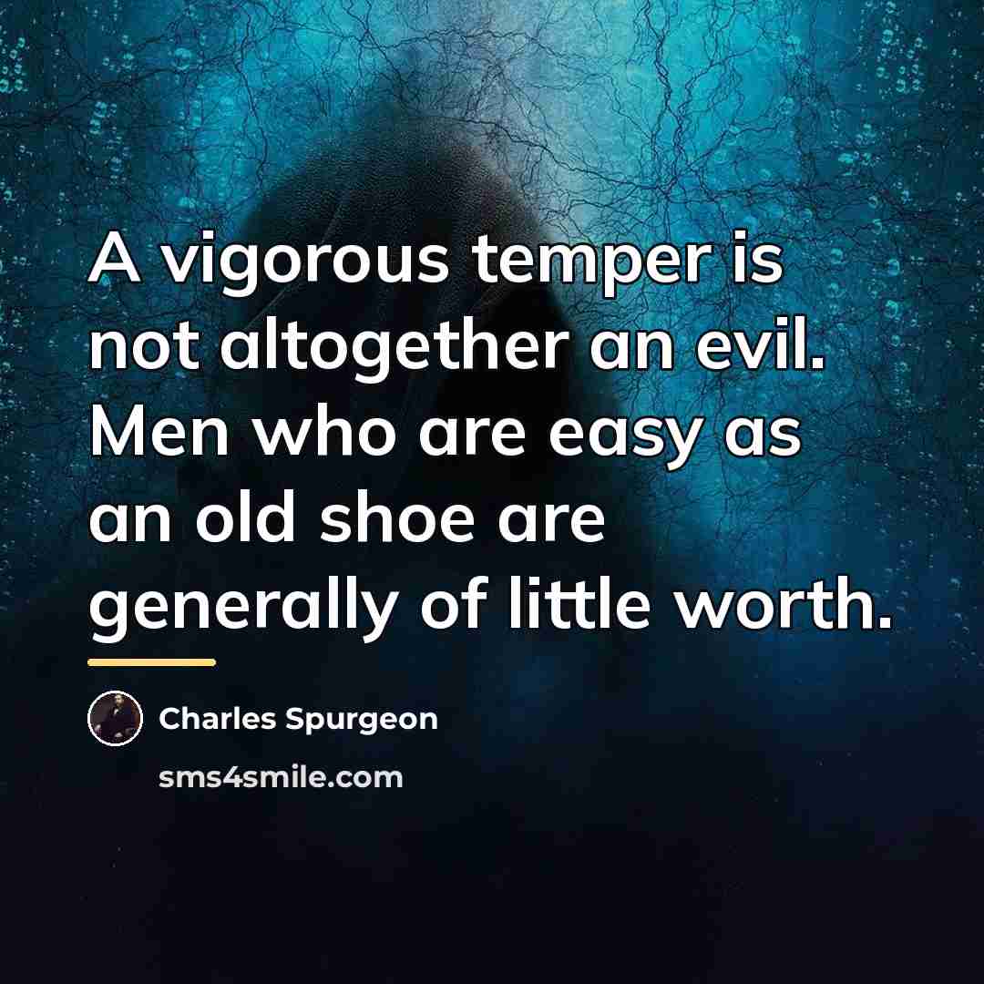 “A vigorous temper is not altogether an evil. Men who…” quote by Charles Spurgeon