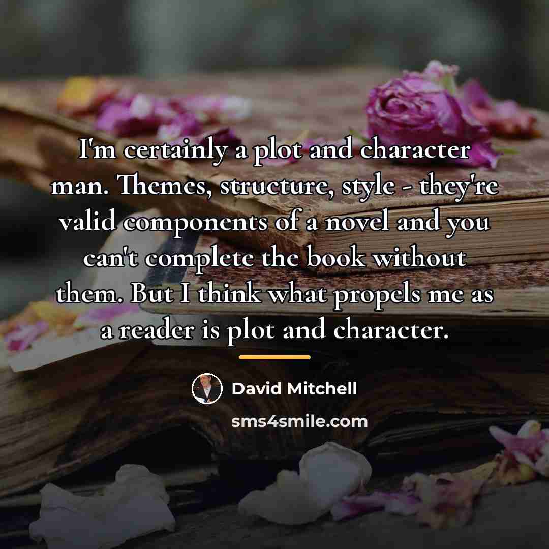 “I'm certainly a plot and character man. Themes, structure, style…” quote by David Mitchell