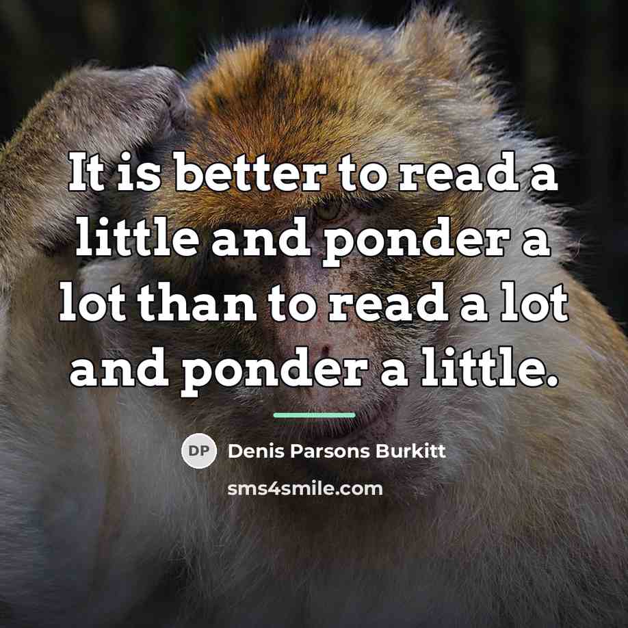 “It is better to read a little and ponder a…” quote by Denis Parsons Burkitt