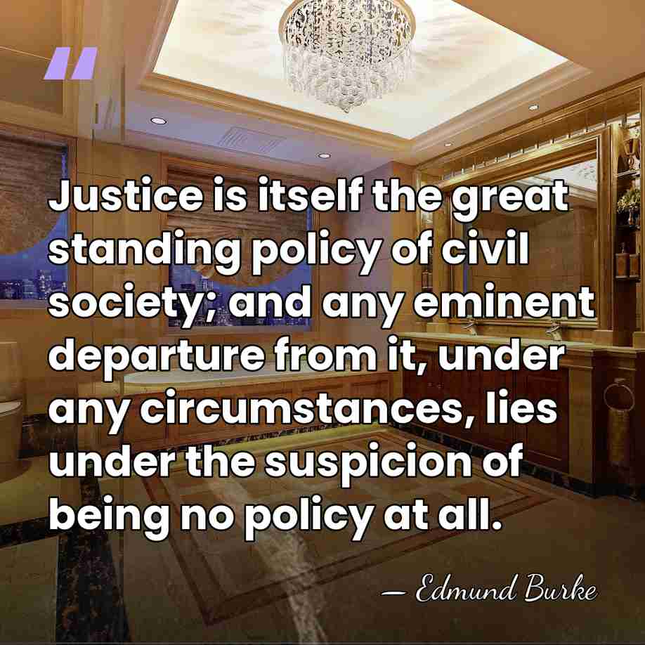 Justice is itself the great standing policy of civil society; and any&hellip; - Edmund Burke