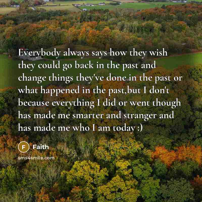 “Everybody always says how they wish they could go back…” quote by Faith