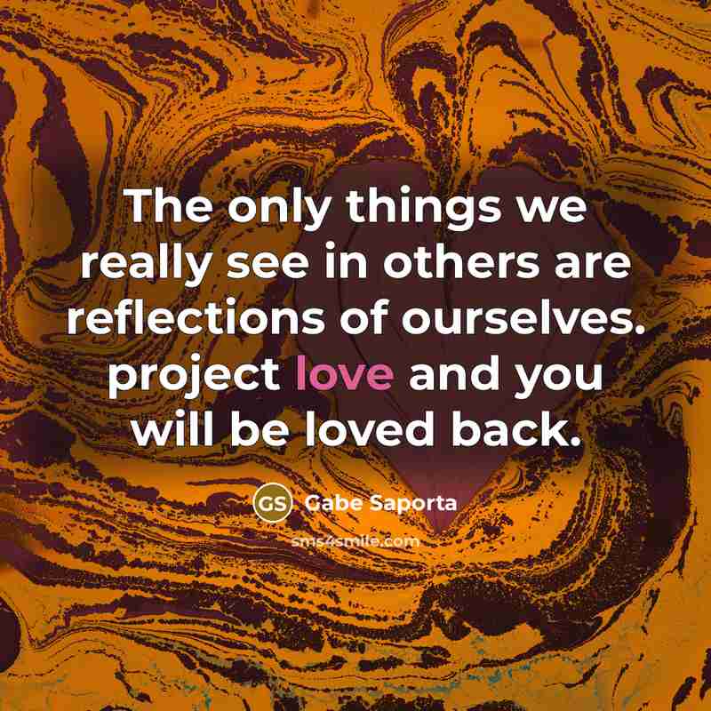 “The only things we really see in others are reflections…” quote by Gabe Saporta