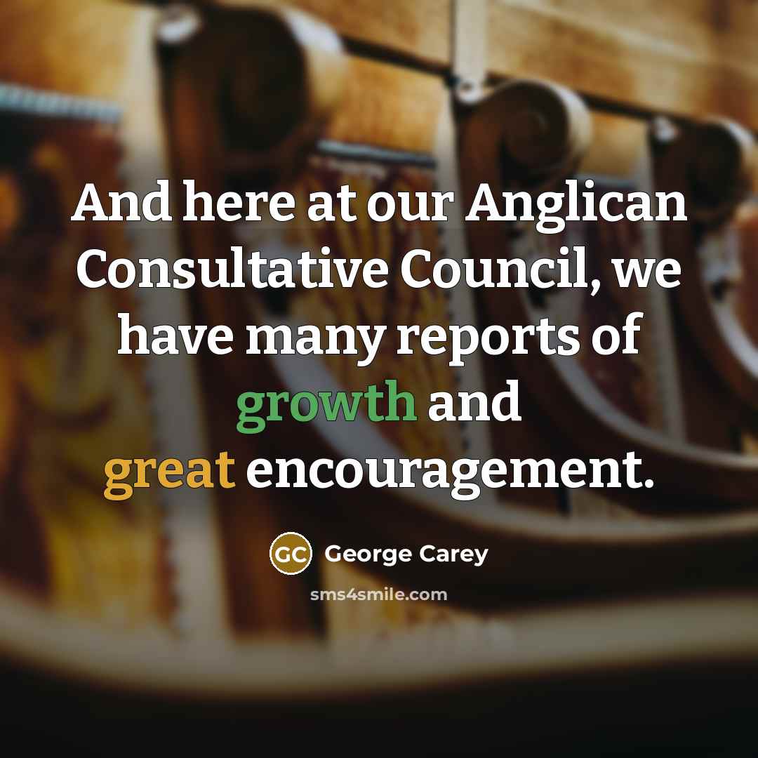 “And here at our Anglican Consultative Council, we have many…” quote by George Carey