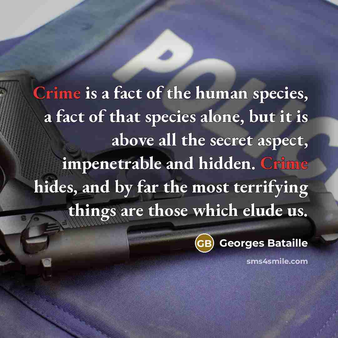 “Crime is a fact of the human species, a fact…” quote by Georges Bataille