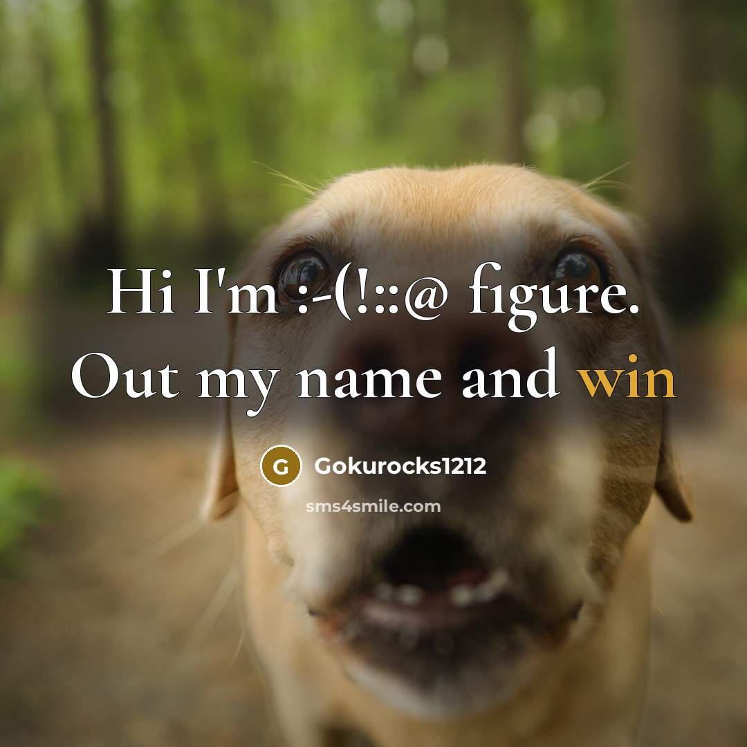 “Hi I'm :-(!::@ figure. Out my name and win” quote by Gokurocks1212