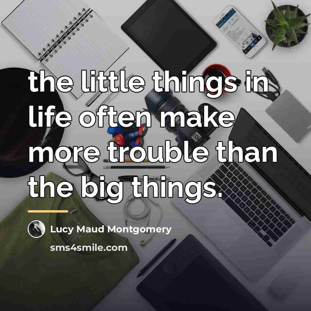 “the little things in life often make more trouble than…” quote by Lucy Maud Montgomery