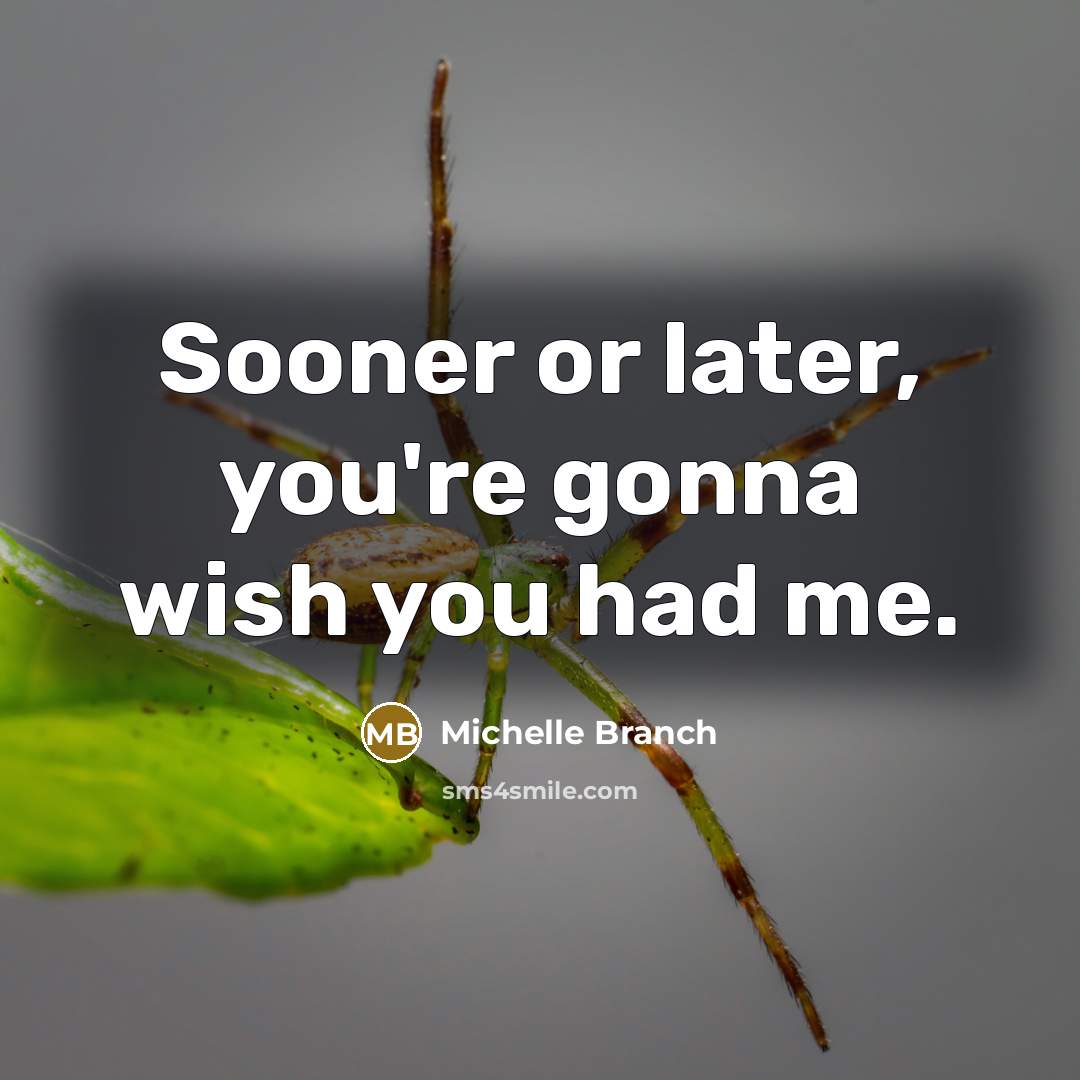 “Sooner or later, you're gonna wish you had me.” quote by Michelle Branch