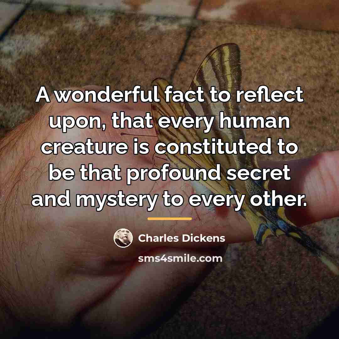 “A wonderful fact to reflect upon, that every human creature…” quote by Charles Dickens