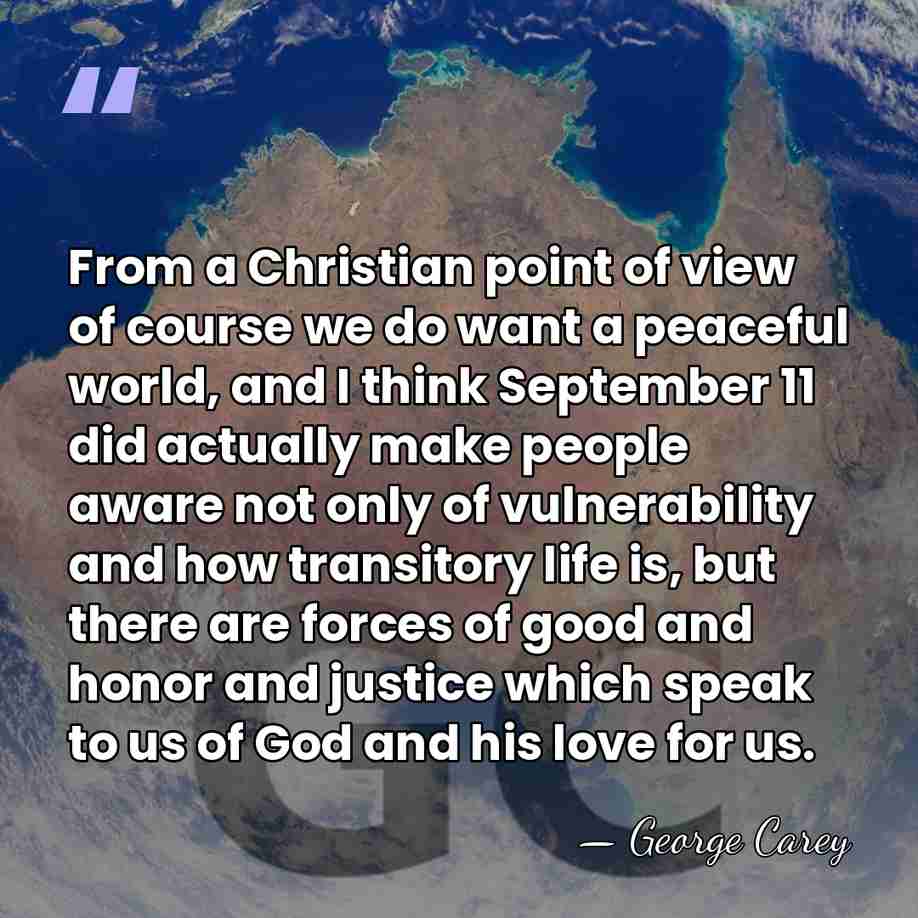 From a Christian point of view of course we do want a&hellip; - George Carey