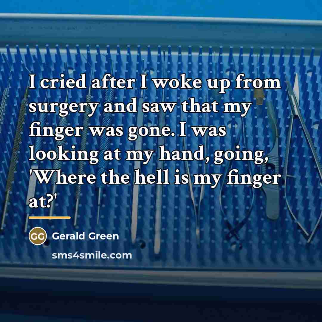 “I cried after I woke up from surgery and saw…” quote by Gerald Green
