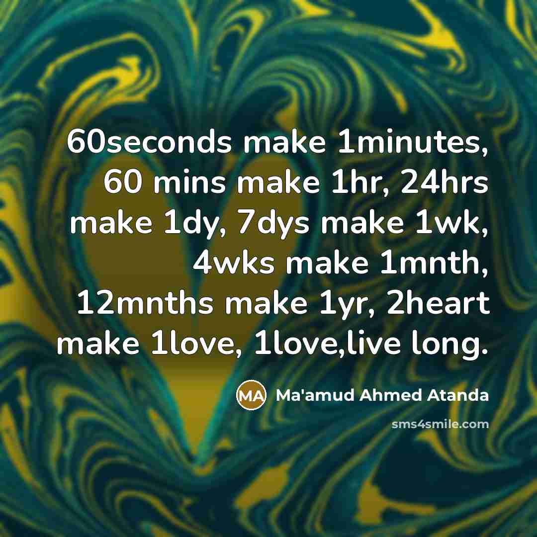 “60seconds make 1minutes, 60 mins make 1hr, 24hrs make 1dy,…” quote by Ma'amud Ahmed Atanda