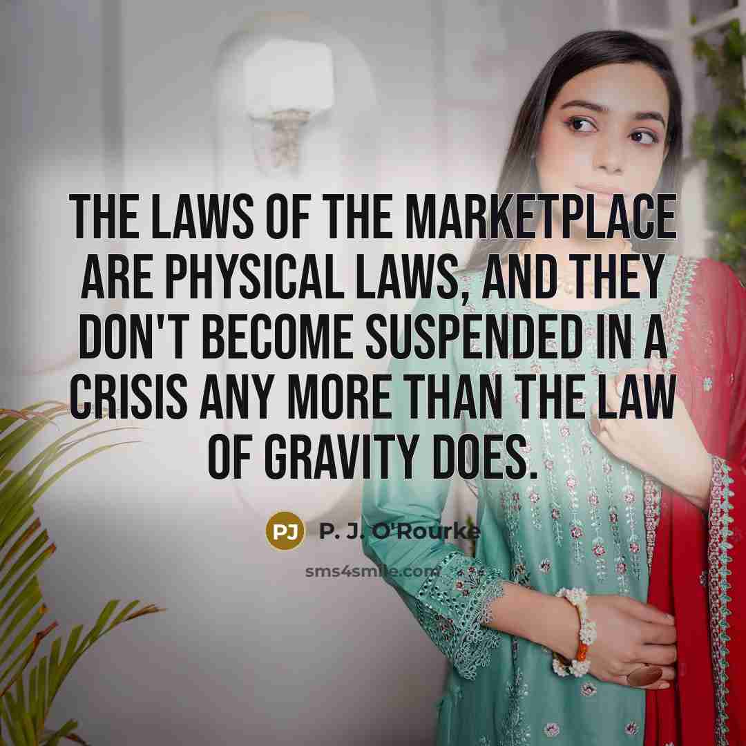 “The laws of the marketplace are physical laws, and they…” quote by P. J. O'Rourke
