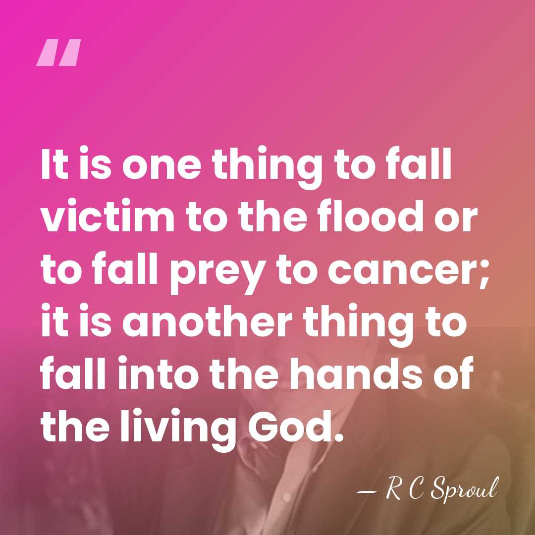 It is one thing to fall victim to the flood or to&hellip; - R C Sproul