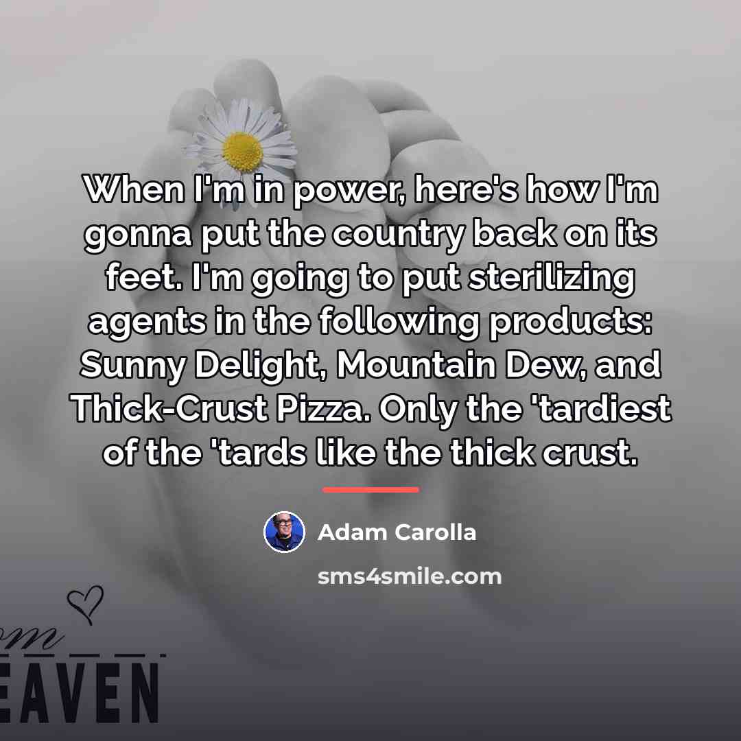 “When I'm in power, here's how I'm gonna put the…” quote by Adam Carolla
