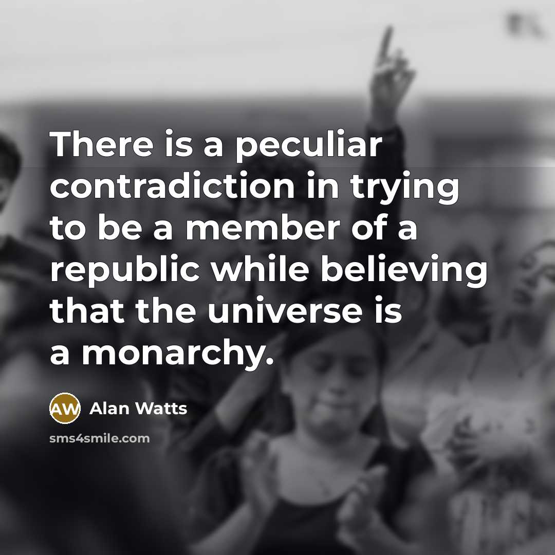 “There is a peculiar contradiction in trying to be a…” quote by Alan Watts