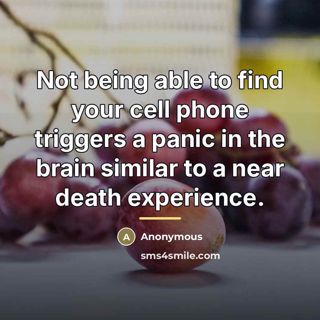 “Not being able to find your cell phone triggers a…” quote by Anonymous