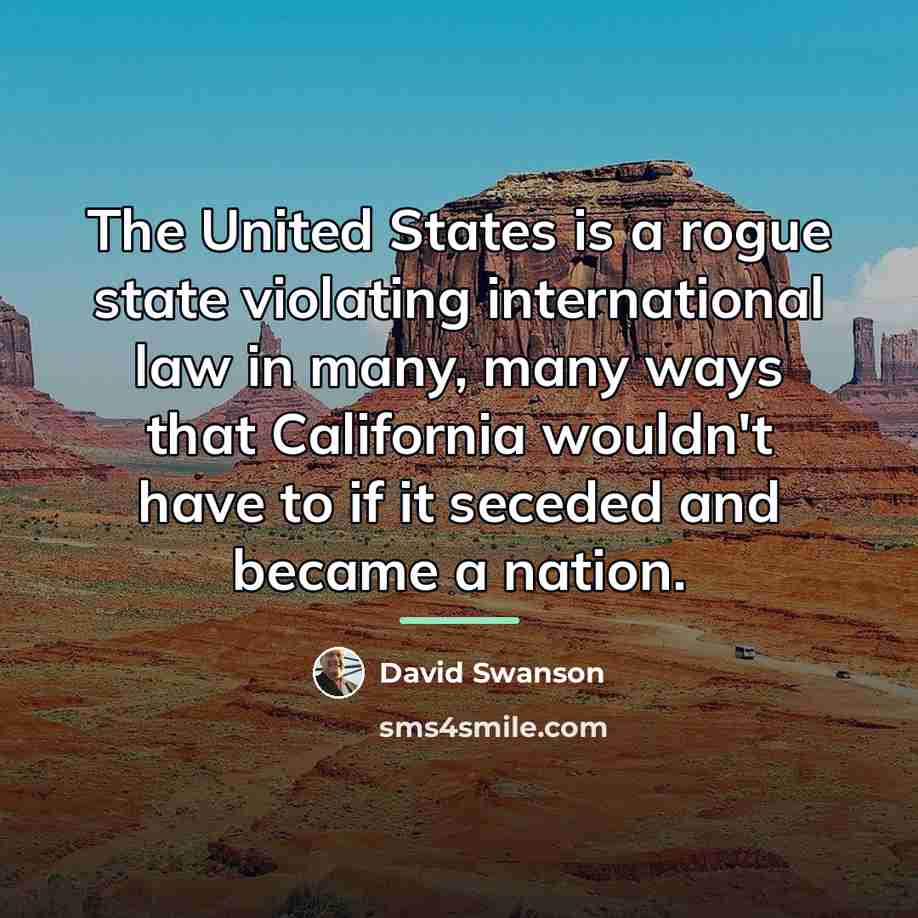 “The United States is a rogue state violating international law…” quote by David Swanson