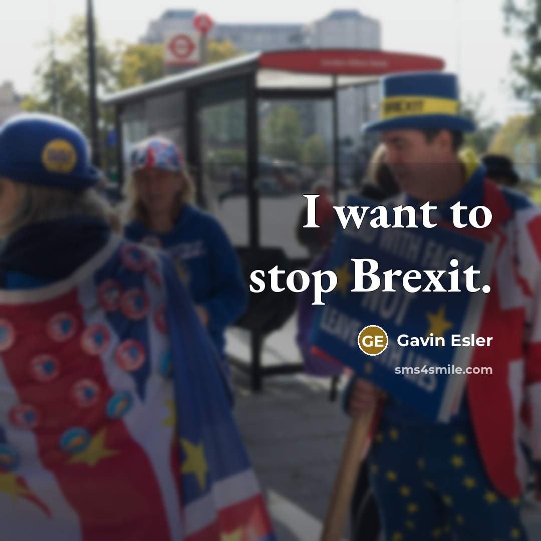 “I want to stop Brexit.…” quote by Gavin Esler