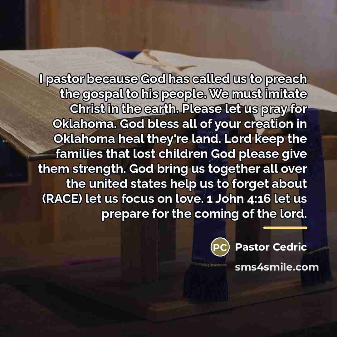 “I pastor because God has called us to preach the…” quote by Pastor Cedric