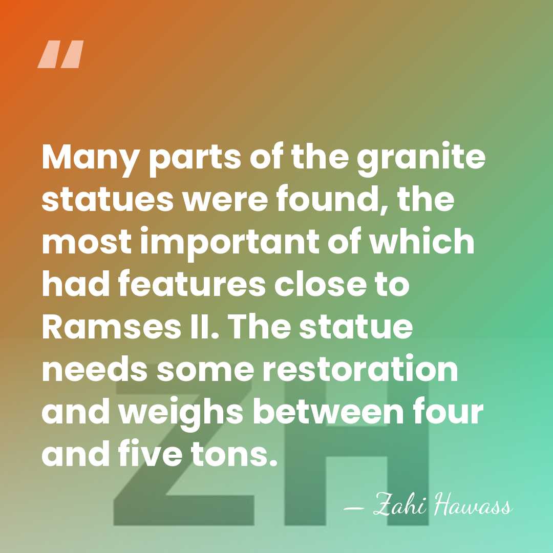 Many parts of the granite statues were found, the most important of&hellip; - Zahi Hawass