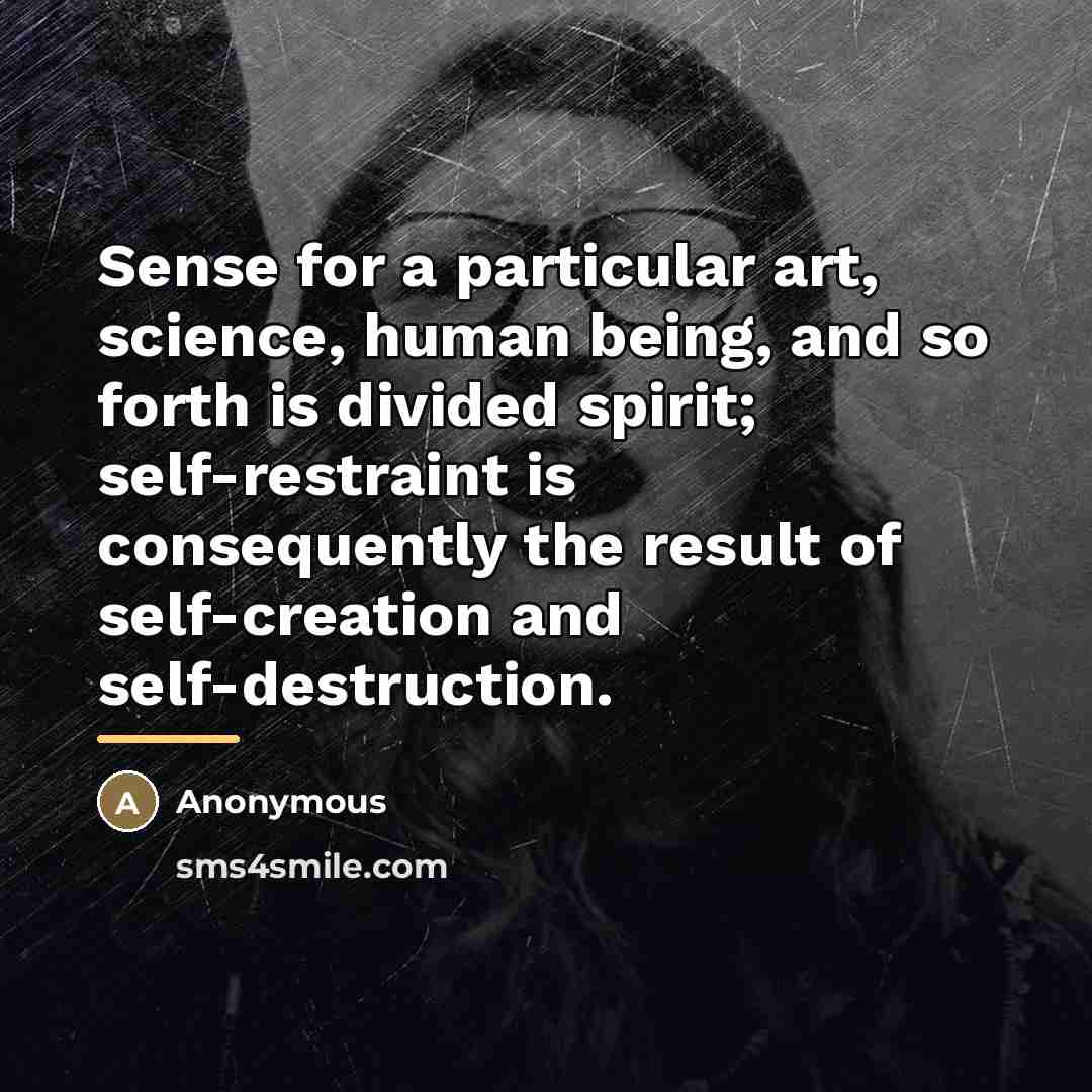 “Sense for a particular art, science, human being, and so…” quote by Anonymous