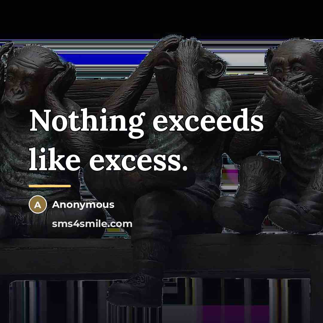 “Nothing exceeds like excess.…” quote by Anonymous