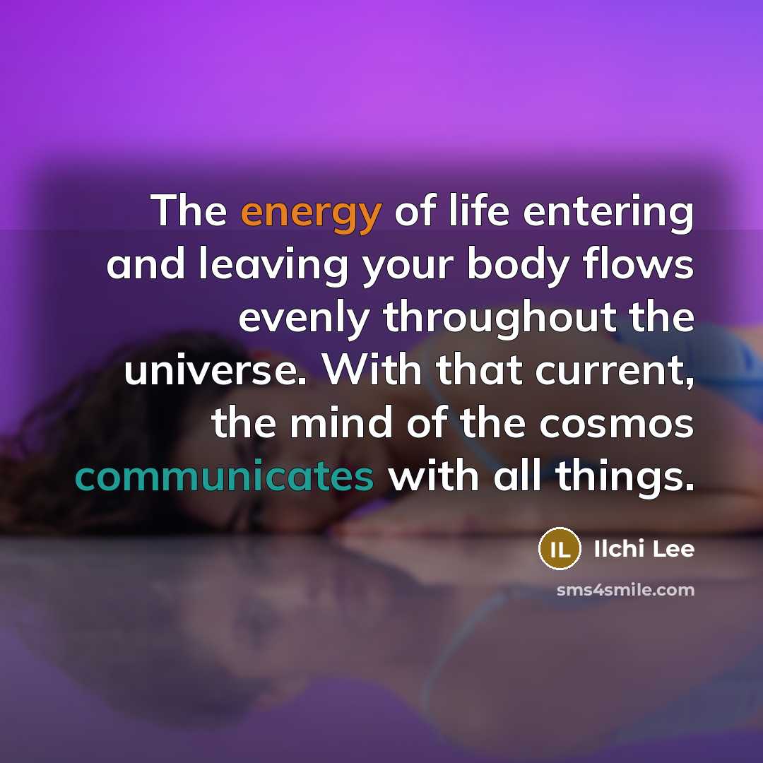 “The energy of life entering and leaving your body flows…” quote by Ilchi Lee