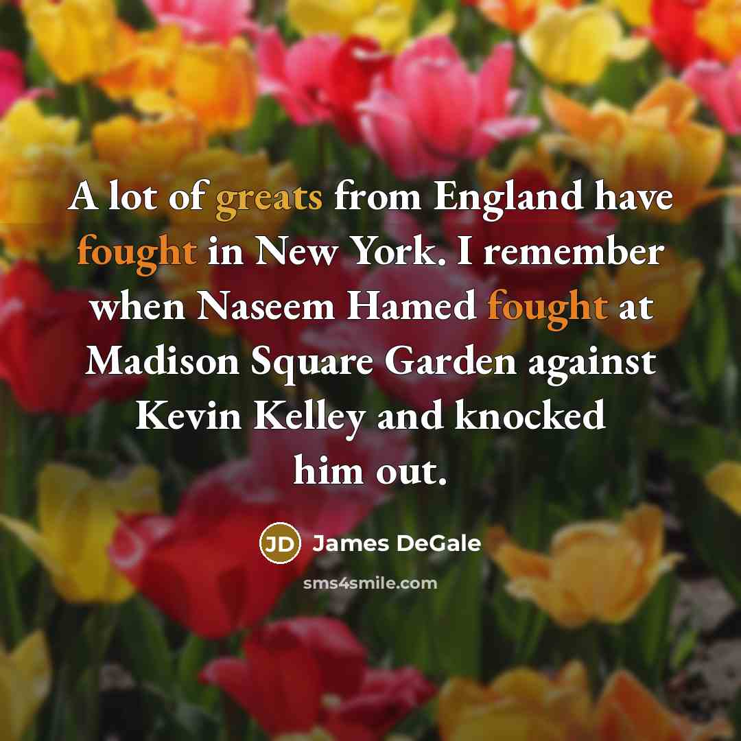 “A lot of greats from England have fought in New…” quote by James DeGale