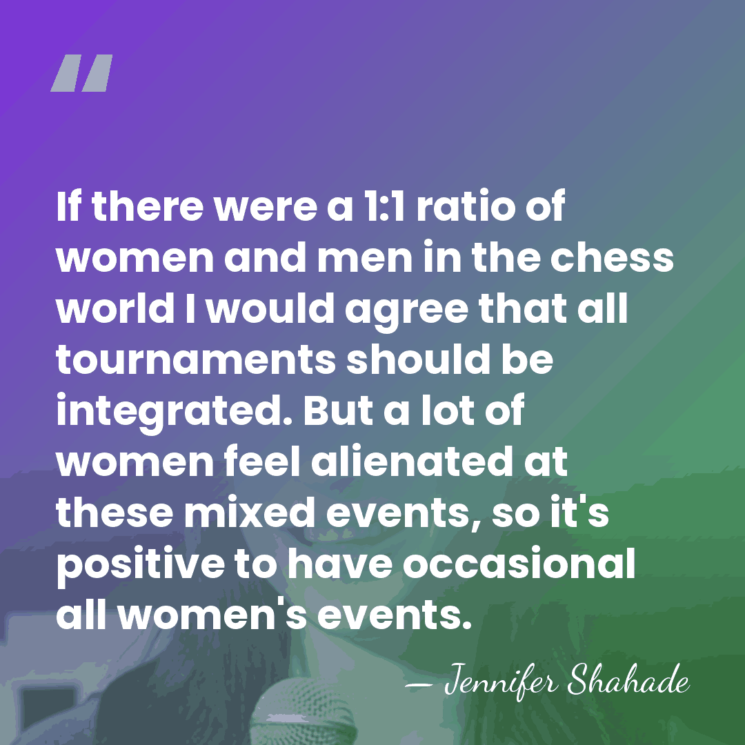 If there were a 1:1 ratio of women and men in the&hellip; - Jennifer Shahade