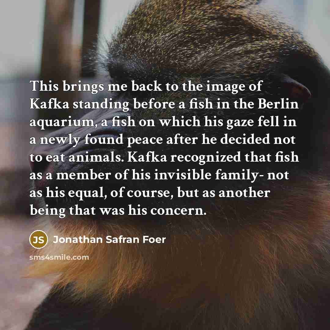 “This brings me back to the image of Kafka standing…” quote by Jonathan Safran Foer