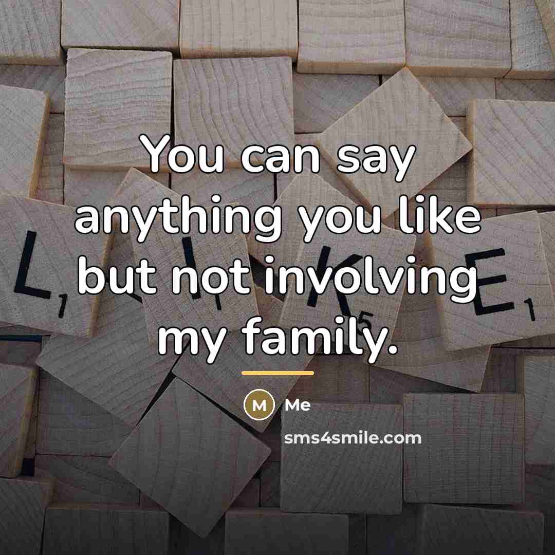 “You can say anything you like but not involving my…” quote by Me