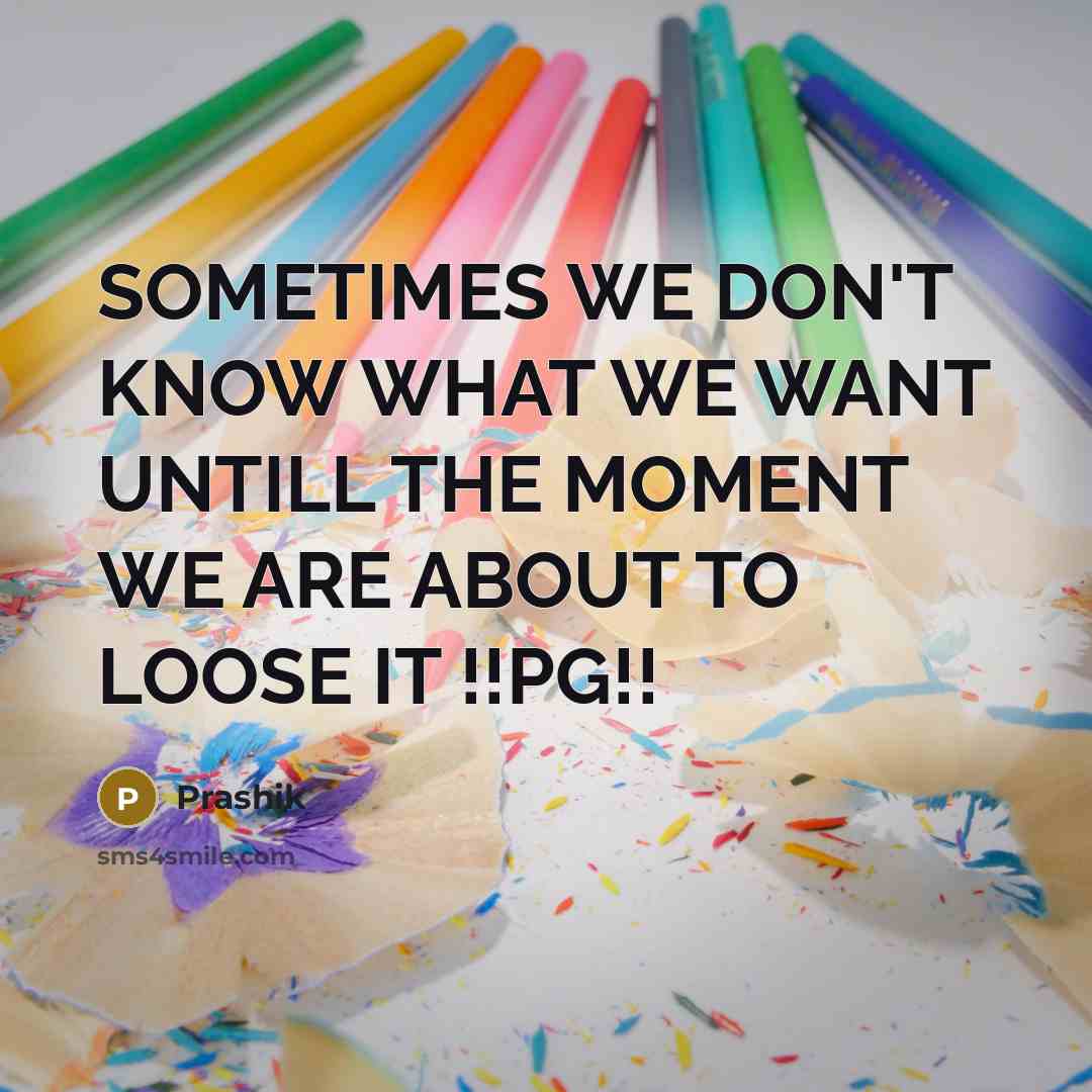 “SOMETIMES WE DON'T KNOW WHAT WE WANT UNTILL THE MOMENT…” quote by Prashik