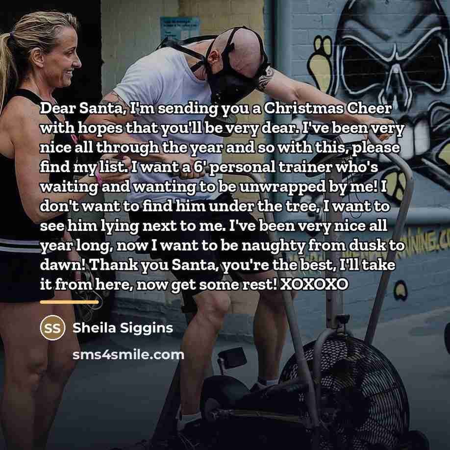“Dear Santa, I'm sending you a Christmas Cheer with hopes…” quote by Sheila Siggins