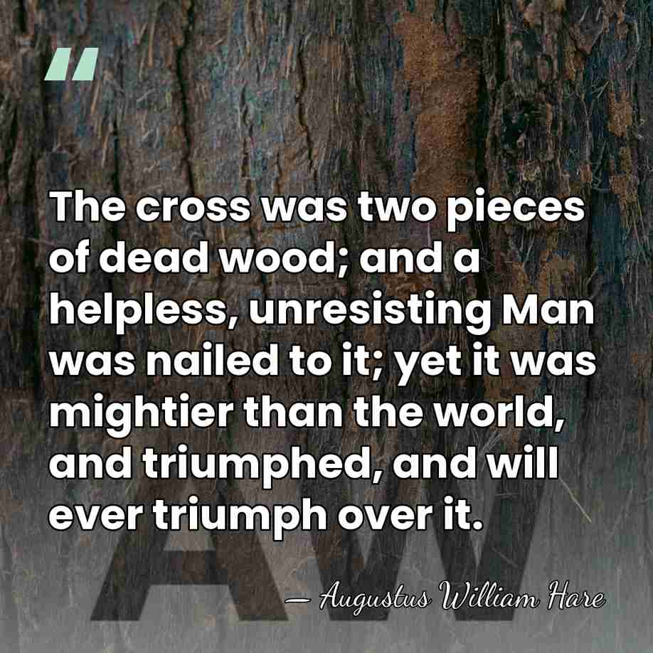The cross was two pieces of dead wood; and a helpless, unresisting&hellip; - Augustus William Hare