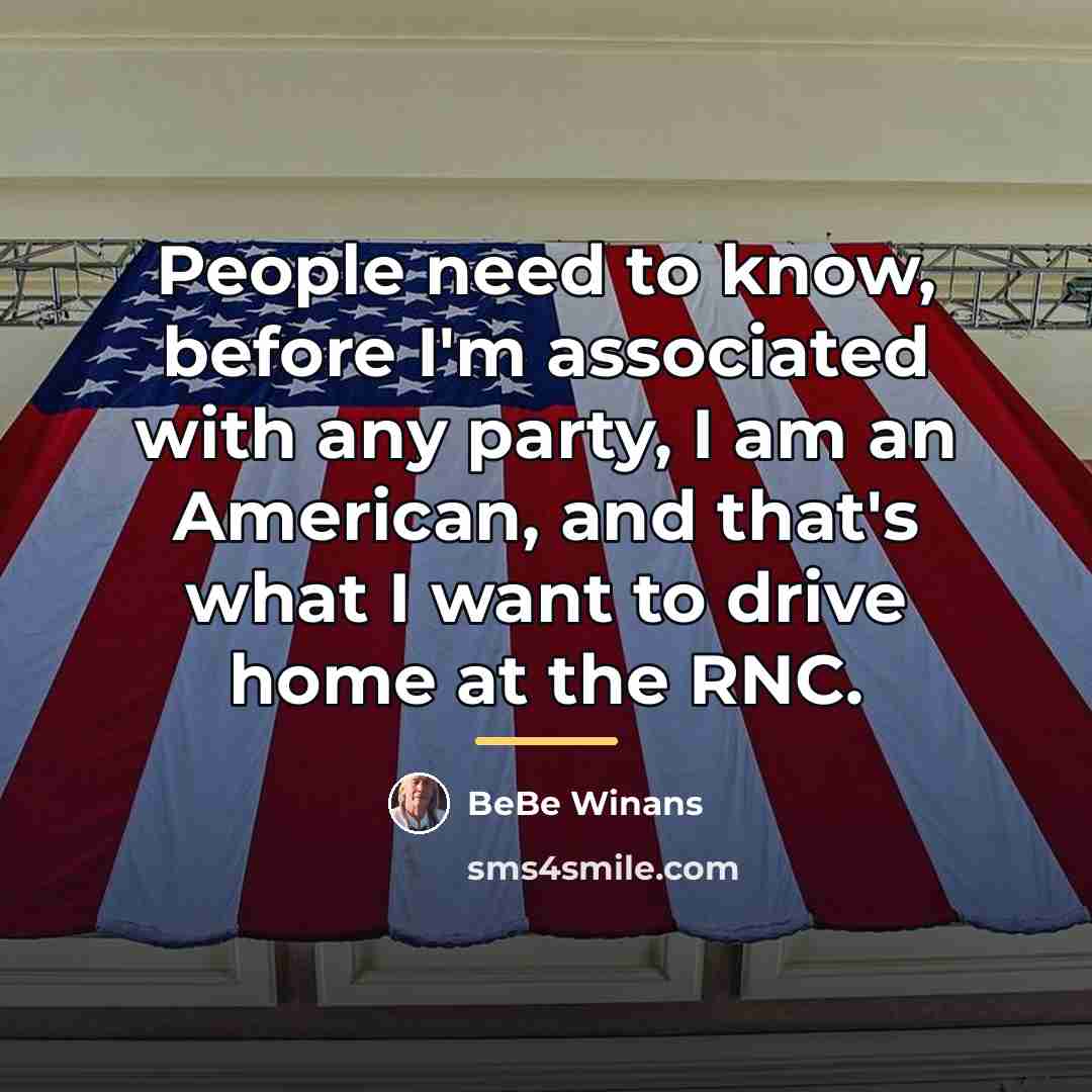 “People need to know, before I'm associated with any party,…” quote by BeBe Winans