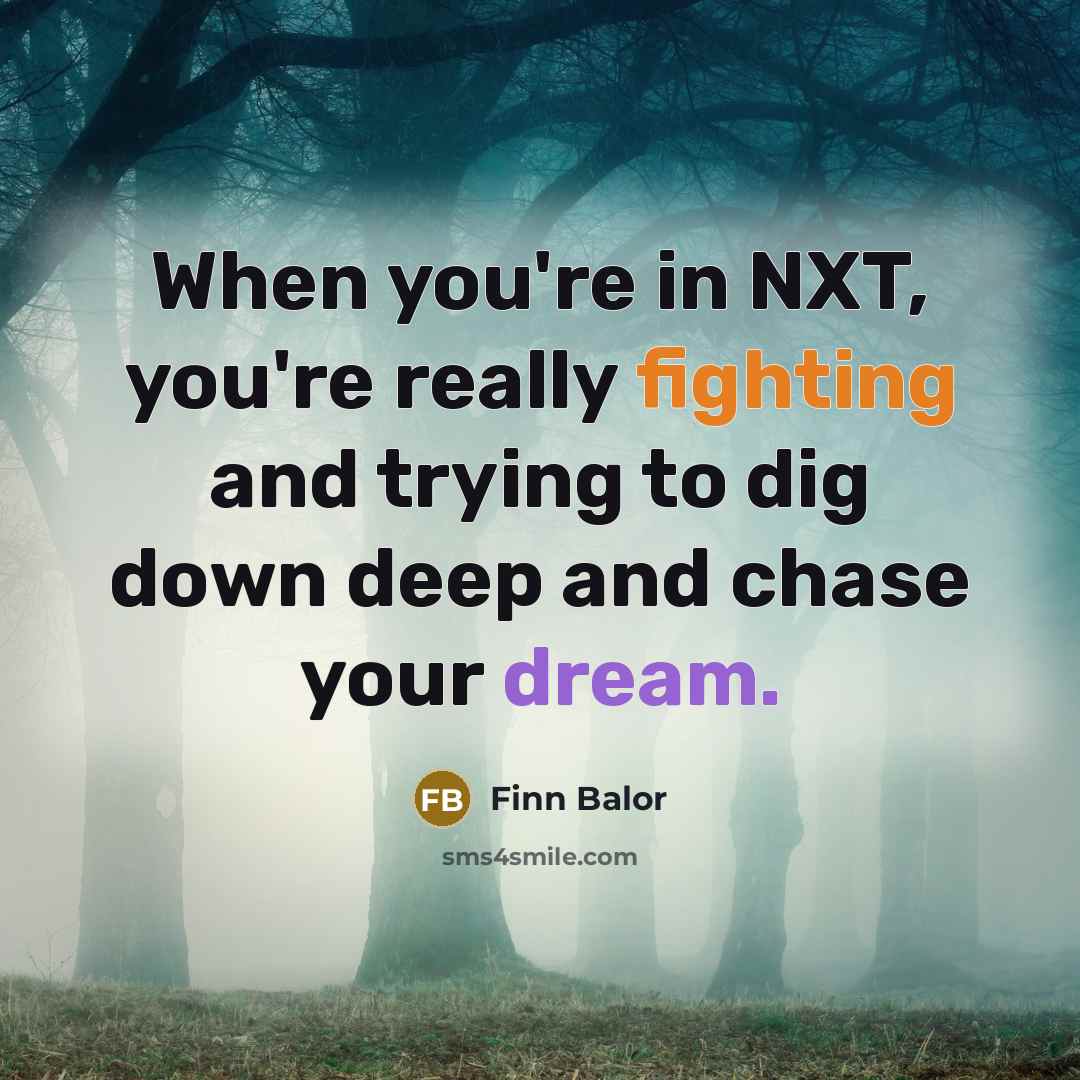“When you're in NXT, you're really fighting and trying to…” quote by Finn Balor