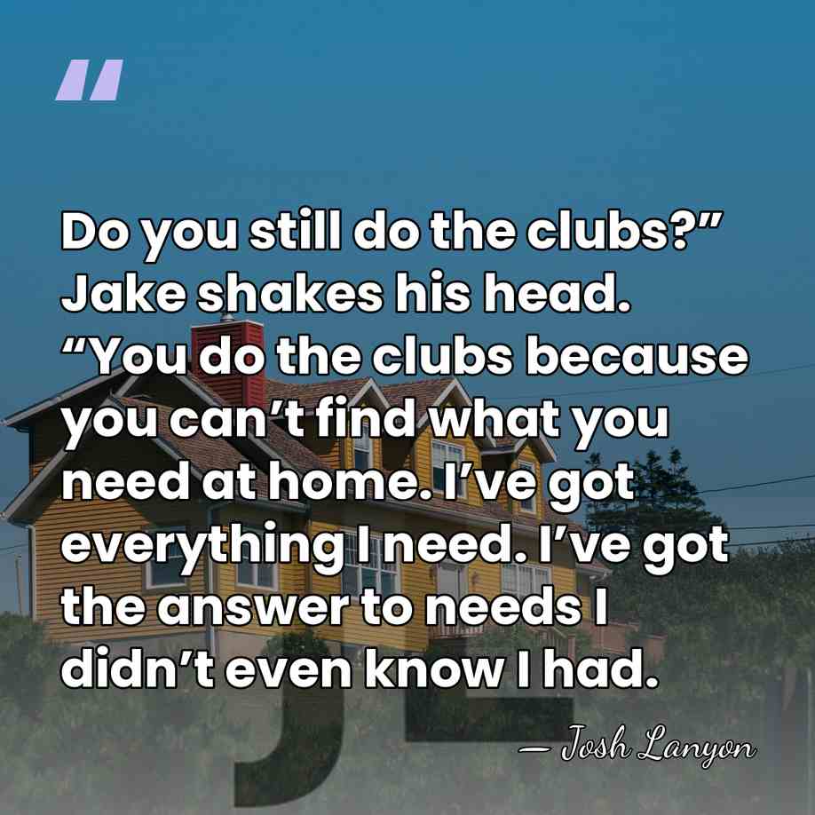 Do you still do the clubs?” Jake shakes his head. “You do&hellip; - Josh Lanyon